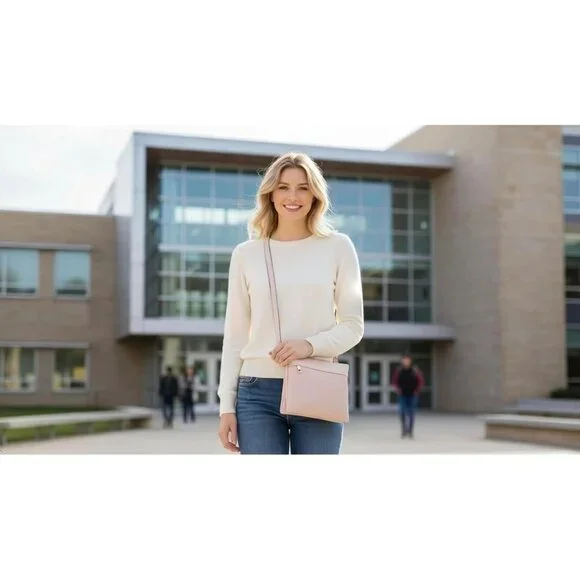 Women's Silver Screen Grey Vegan Leather Cross body Handbag Organise Purse - Picture 2 of 8